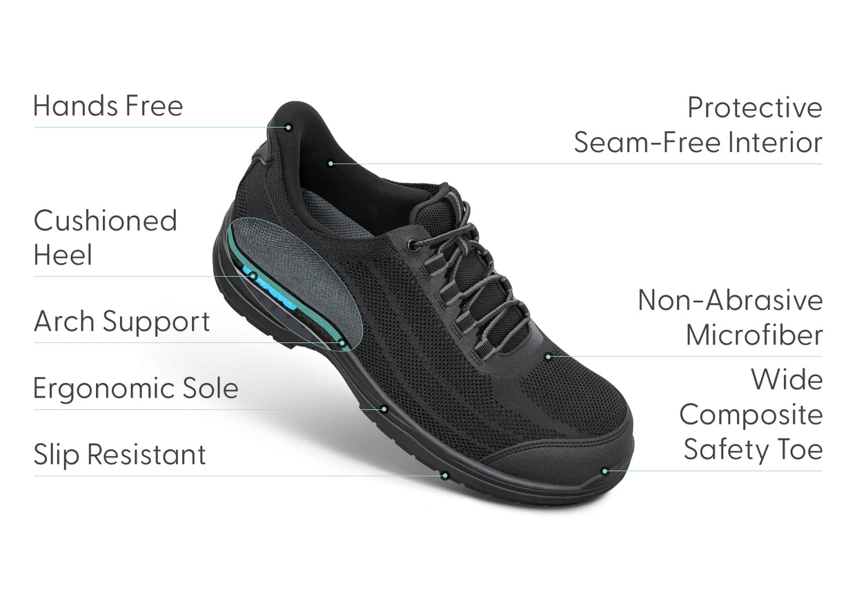 Onyx Hands-Free Work Shoes - Black