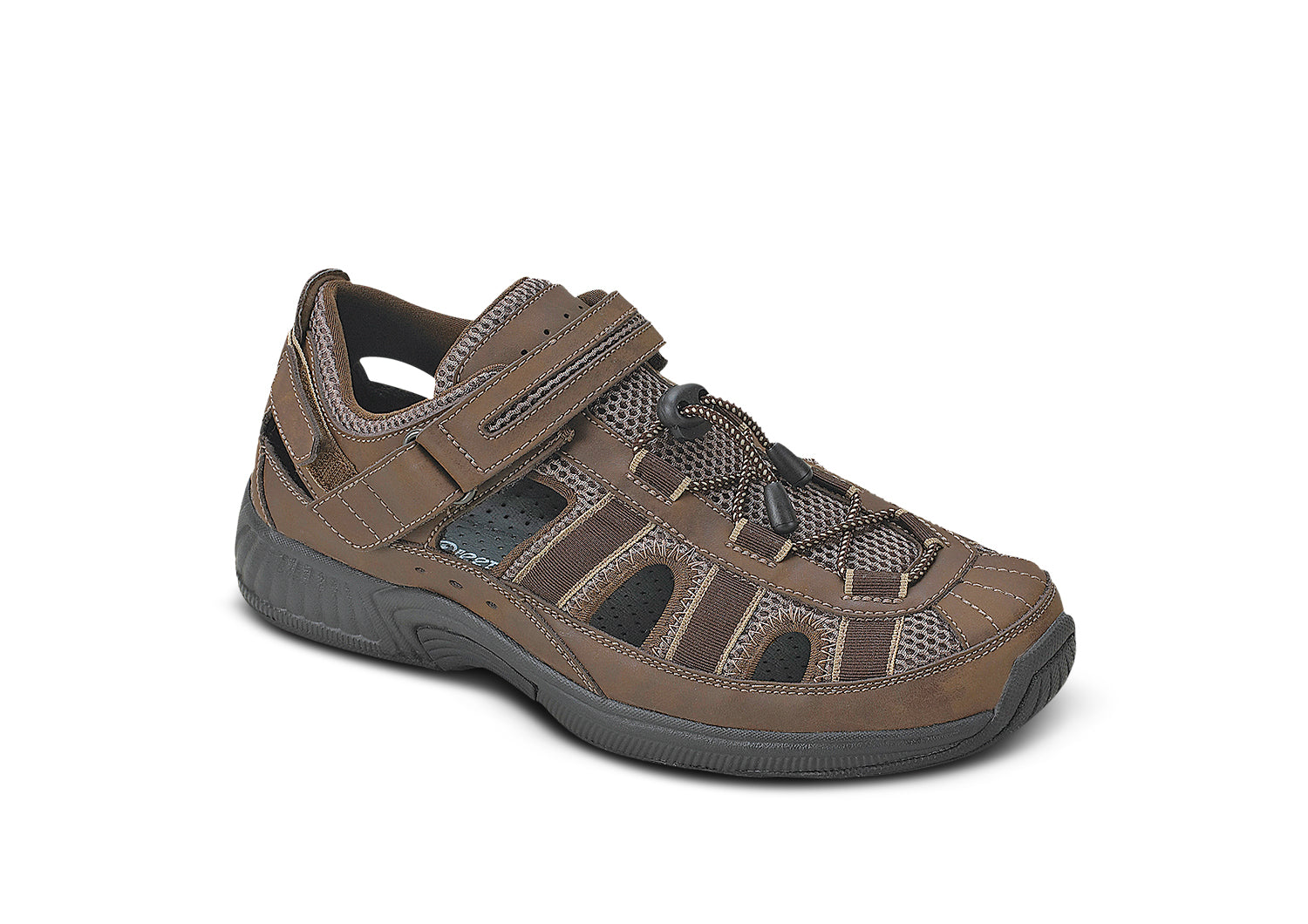 Men's criss-cross slide sandals with arch support. Colour: brown. Size: 8