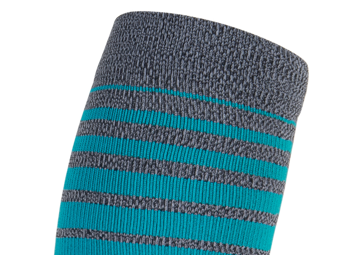 Compression Calf Sleeves Standard 15-20 mmHg -  Gray/Teal Stripe