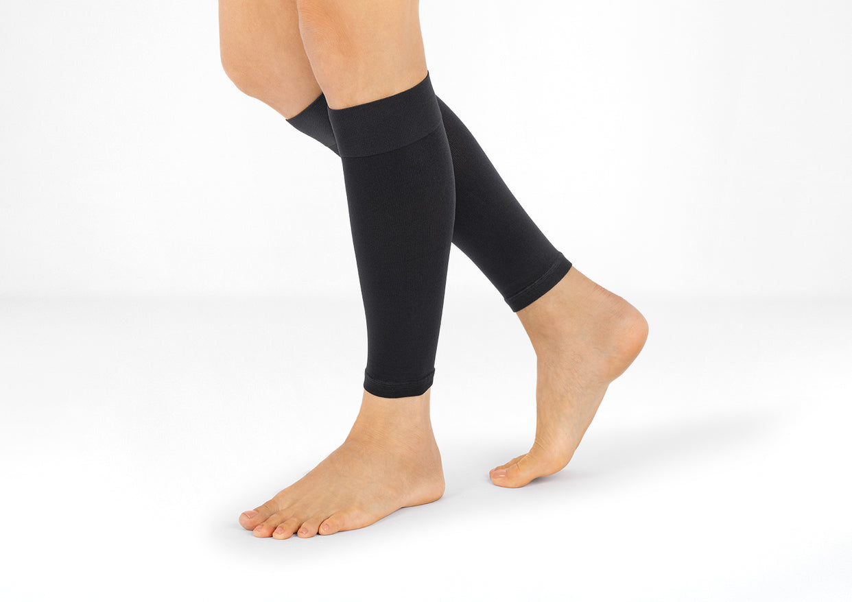 Compression Calf Sleeves Wide 15-20 mmHg - Black