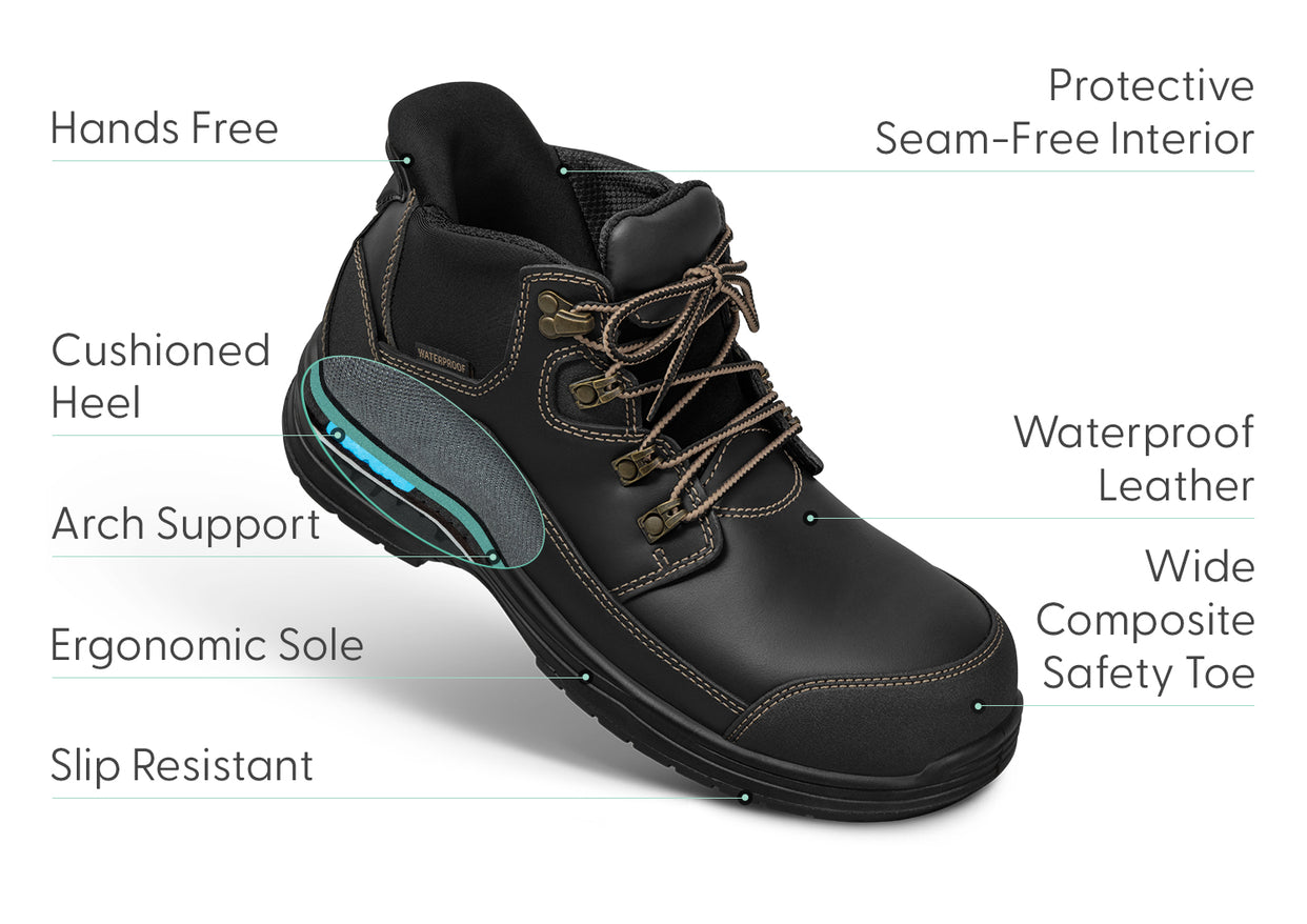 Graphite Hands-Free Work Boots - Black