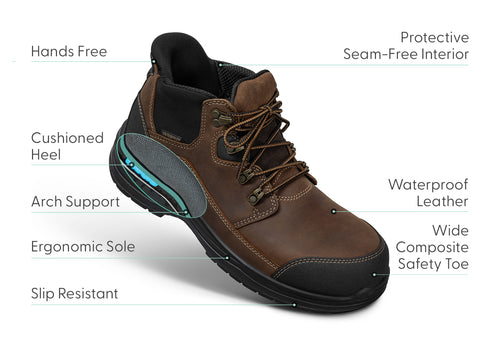 Graphite Hands-Free Work Boots - Brown