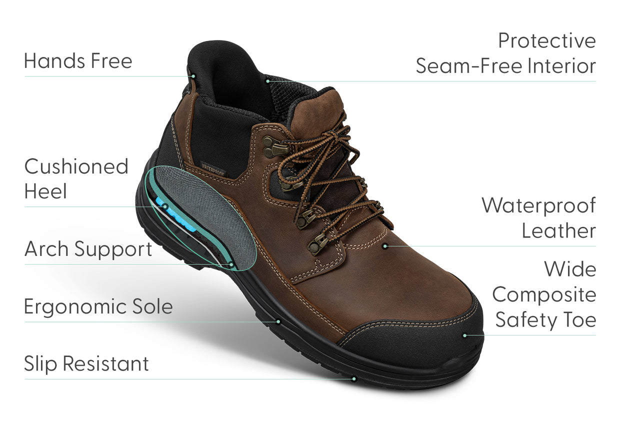 Graphite Hands-Free Work Boots - Brown