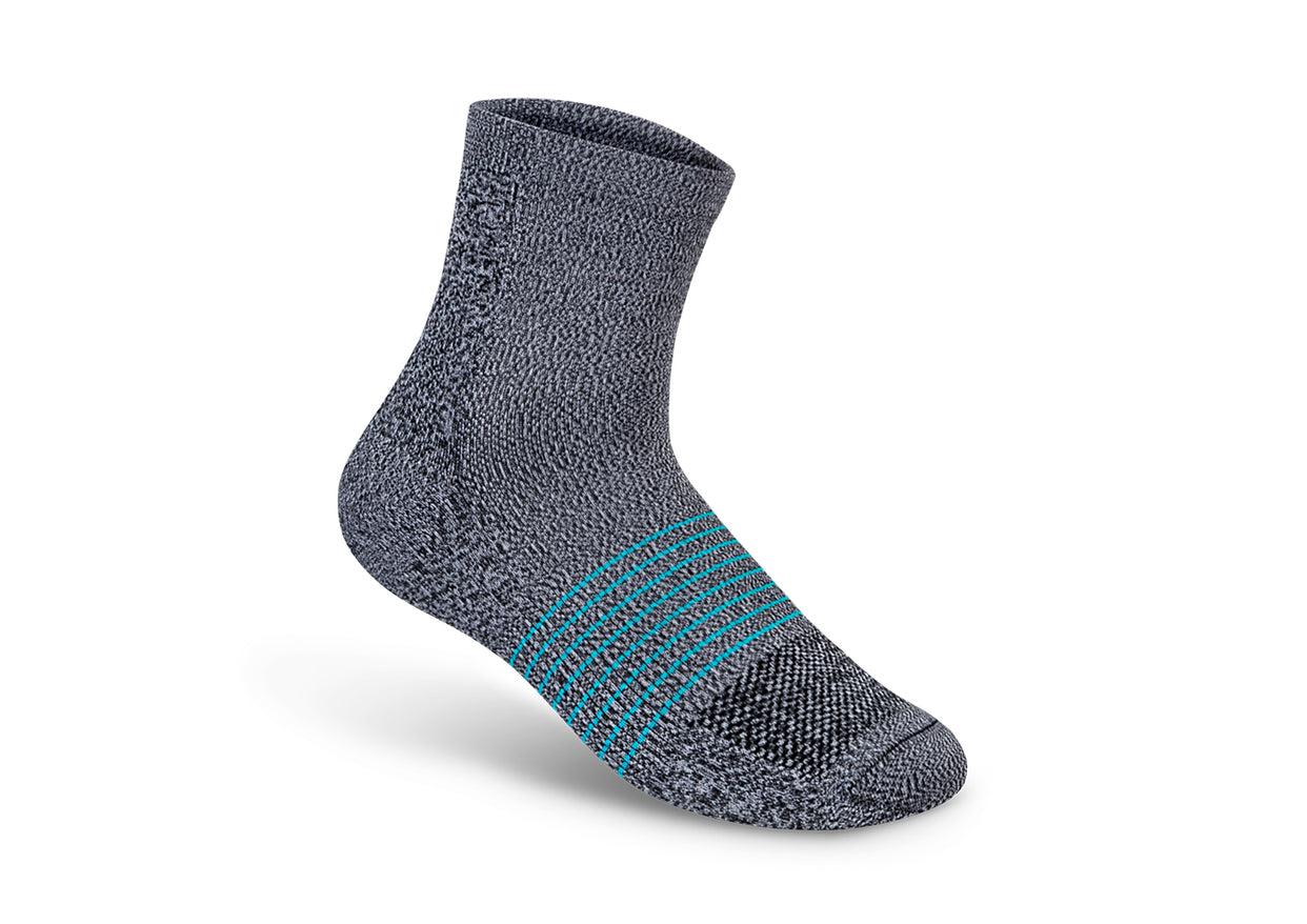 Compression Ankle Socks 20-30 mmHg - Gray/Teal Stripe