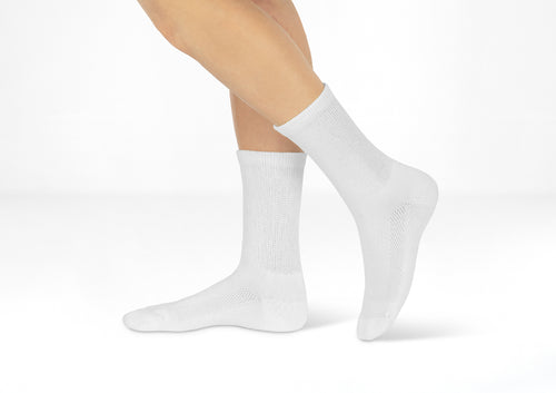 Chaussettes pour diabétiques à semelles rembourrées - Blanches